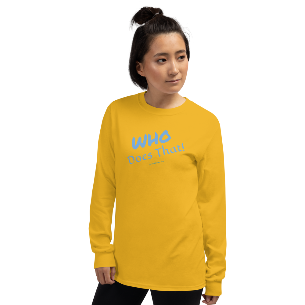 Blue and yellow long sleeve shirt on sale